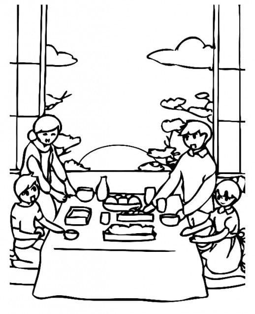 South Korea New Year coloring page