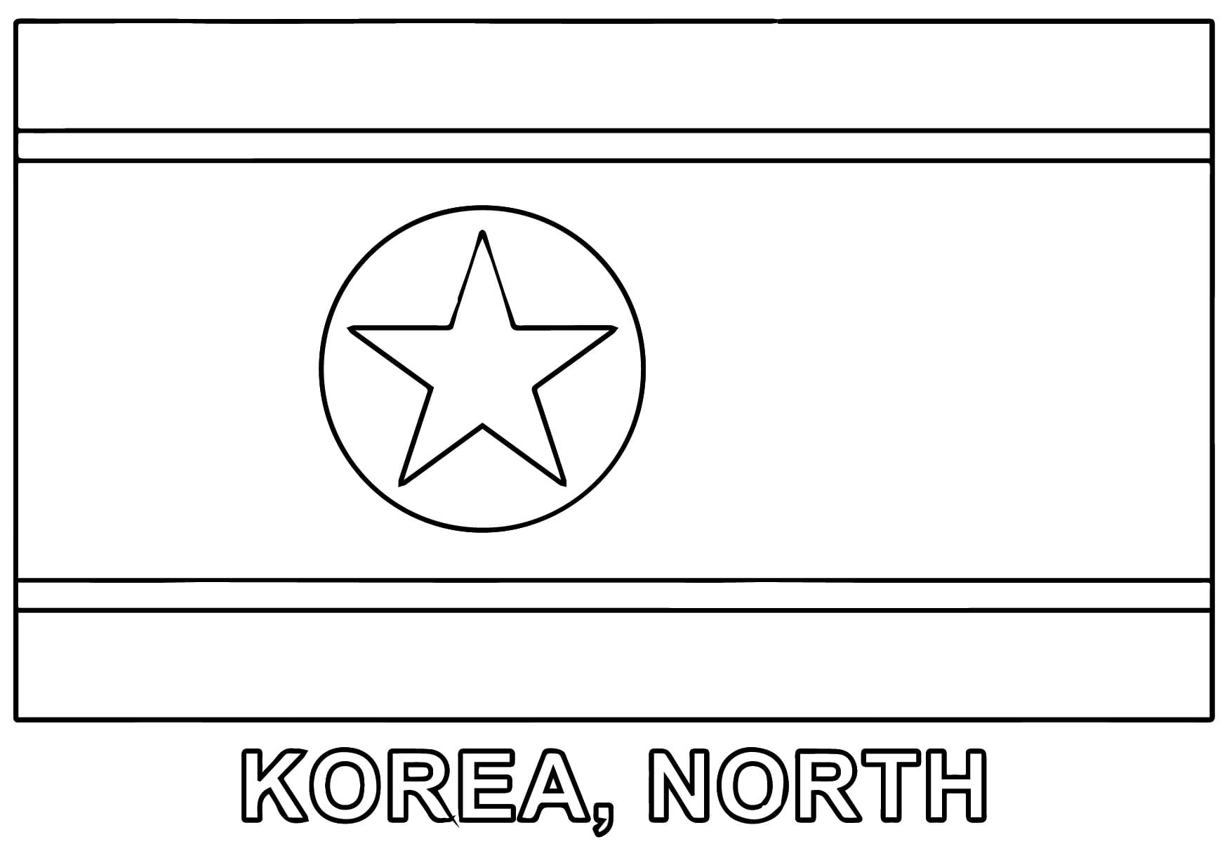 The Flag of North Korea coloring page