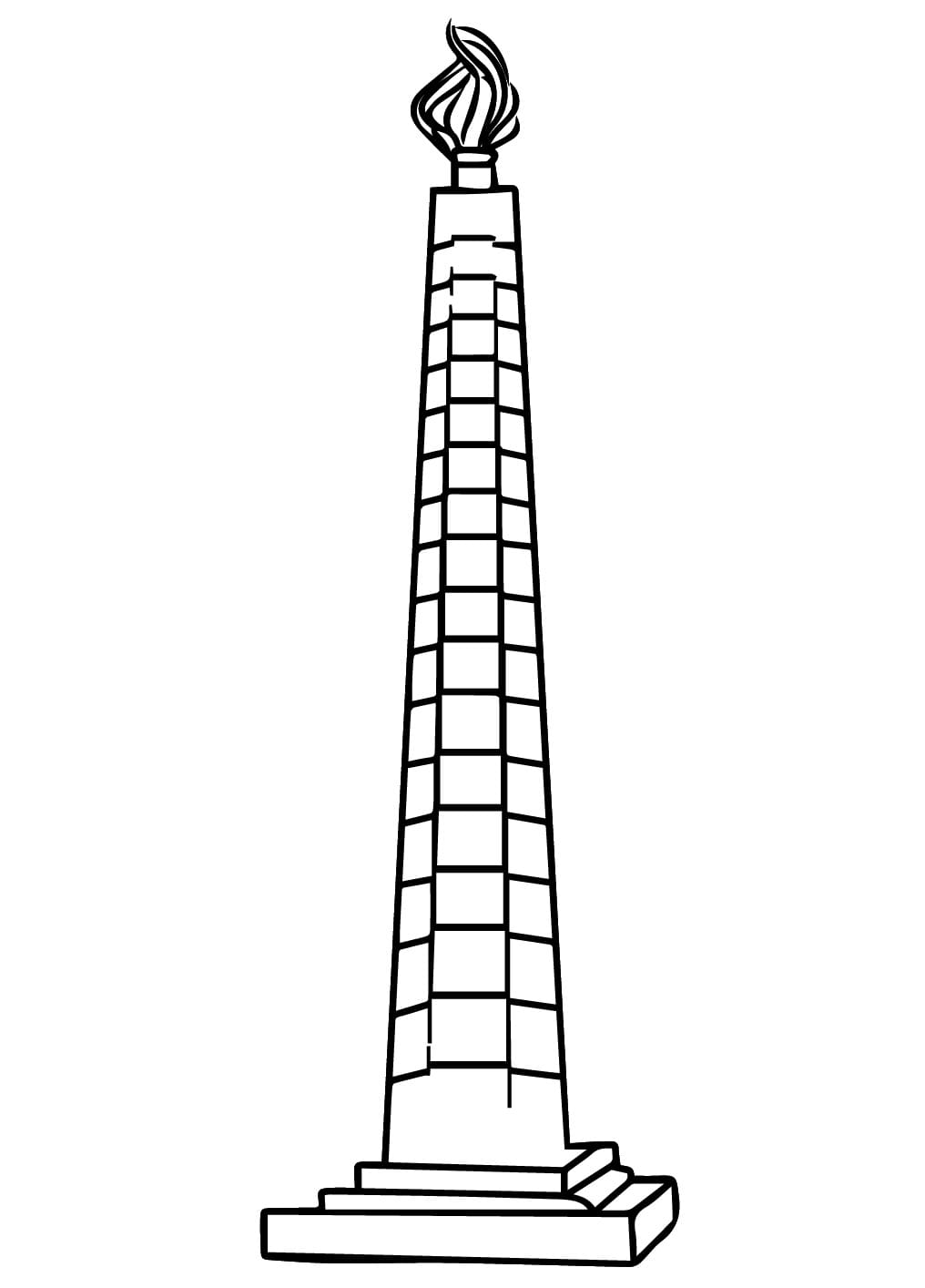 The Juche Tower in North Korea coloring page