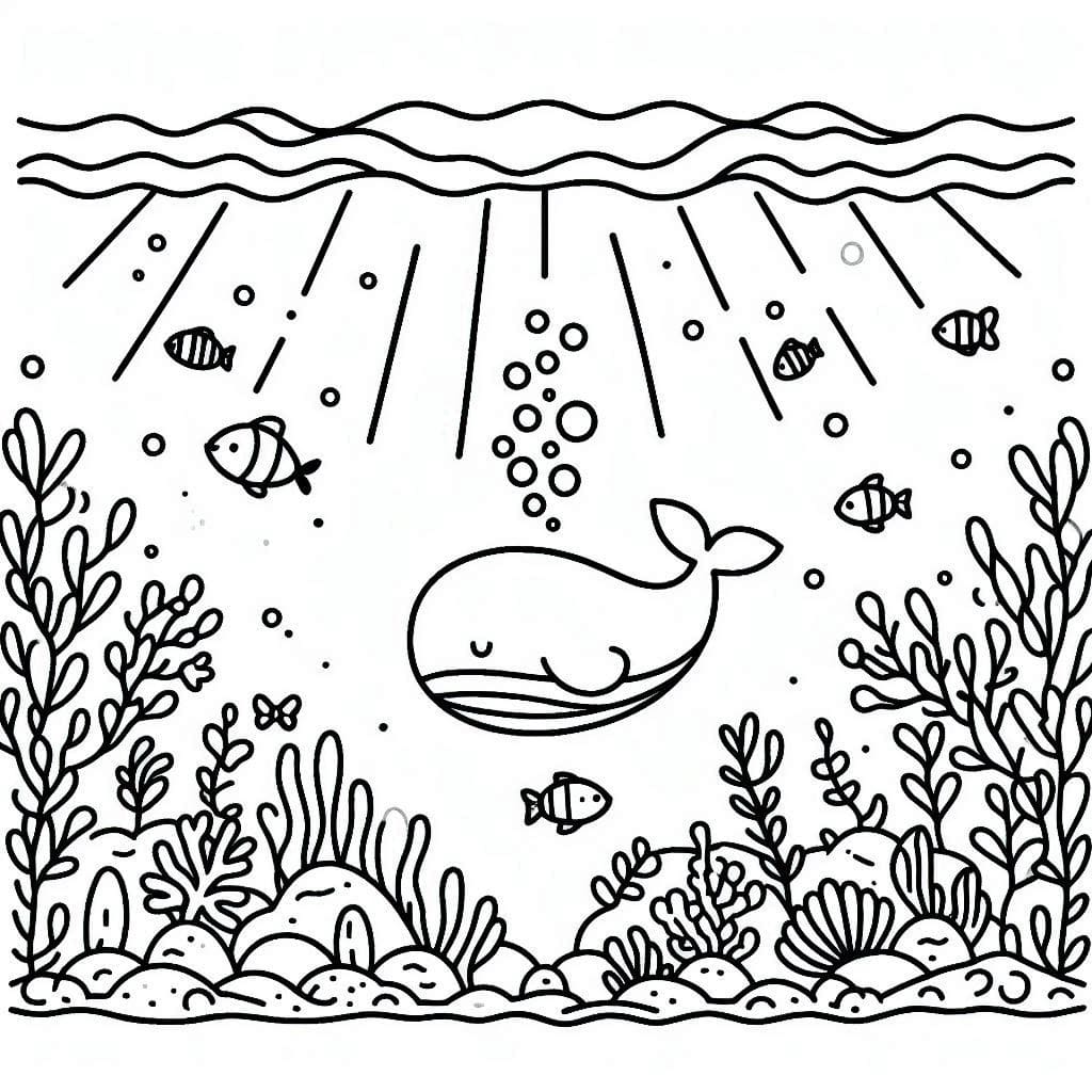 Very Beautiful Ocean Scene coloring page