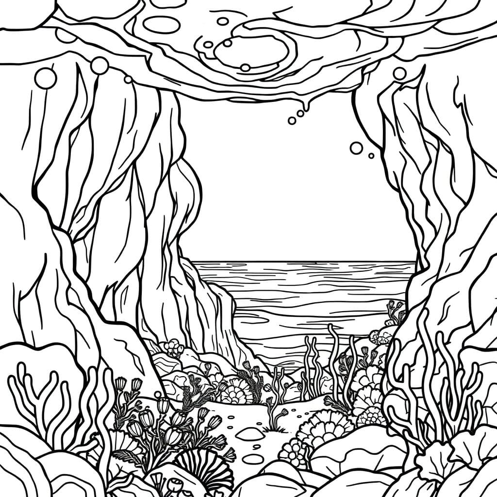 Very Nice Ocean Scene coloring page