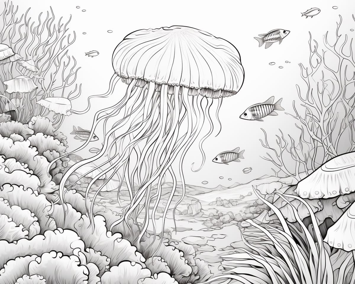 Wonderful Ocean Scene coloring page