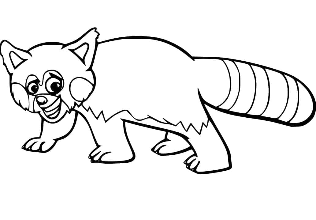 A Funny Red Panda coloring page