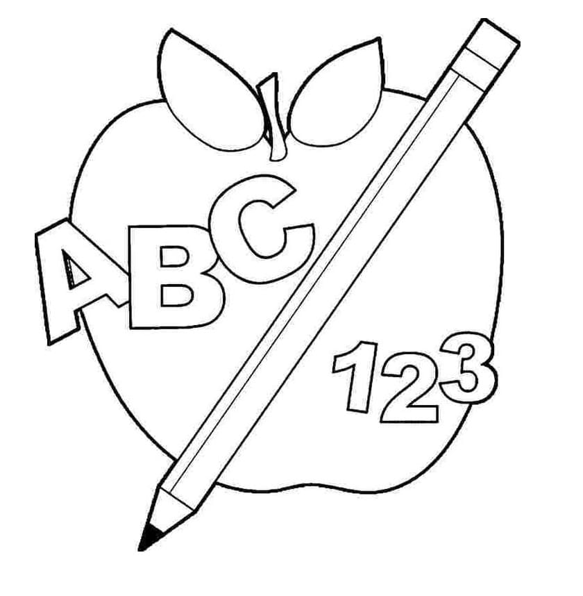 ABC Apple coloring page