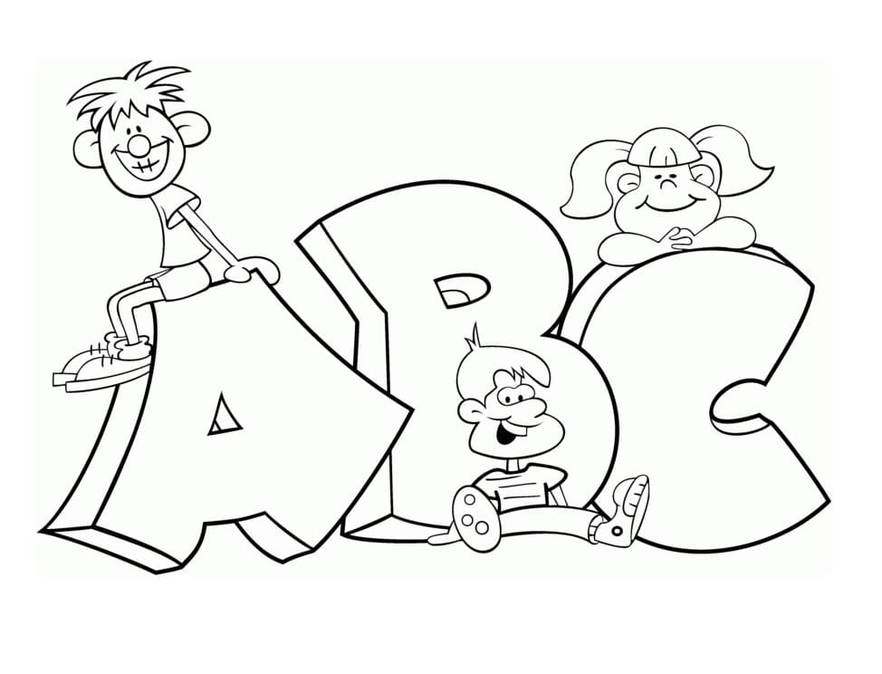 ABC with Children coloring page