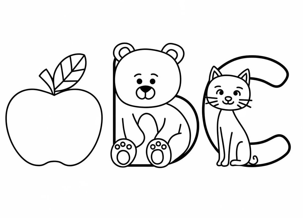 Adorable ABC coloring page