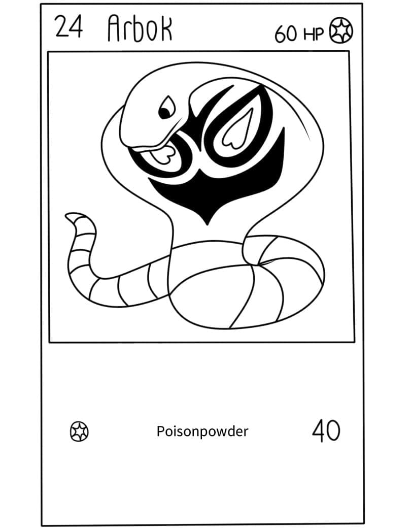 Arbok Pokemon Card coloring page