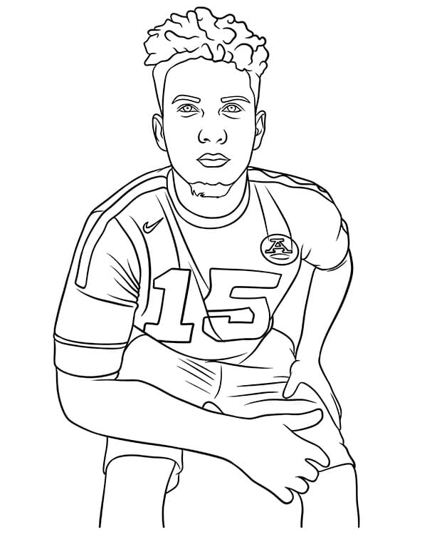 Awesome Patrick Mahomes coloring page