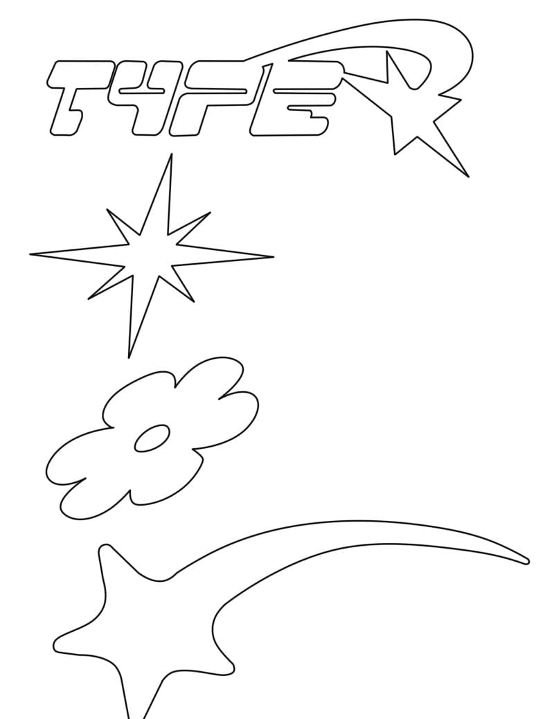 Awesome Y2K coloring page