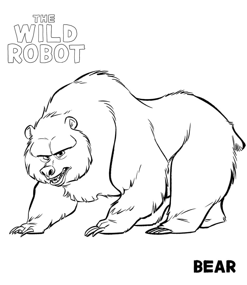 Bear from The Wild Robot coloring page