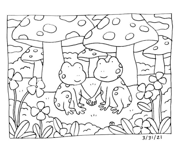 Bobbie Goods Frogs coloring page