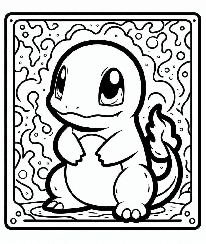 Charmander Pokemon Card coloring page