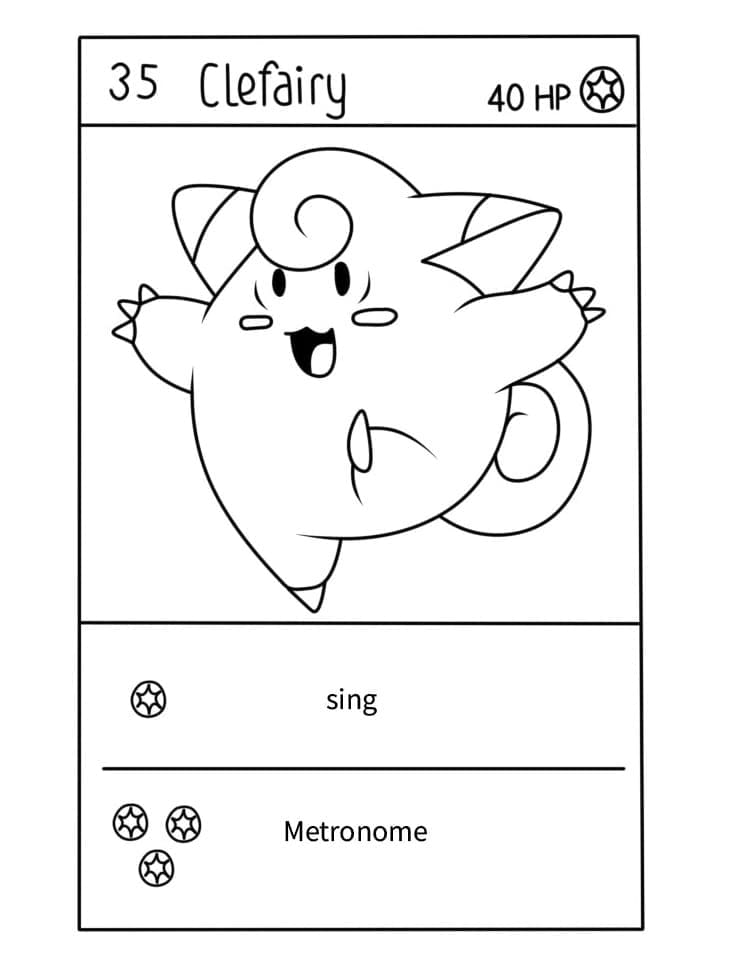 Clefairy Pokemon Card coloring page