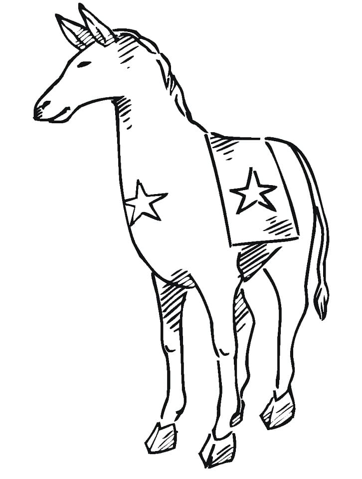 Democrat Donkey Election Day coloring page