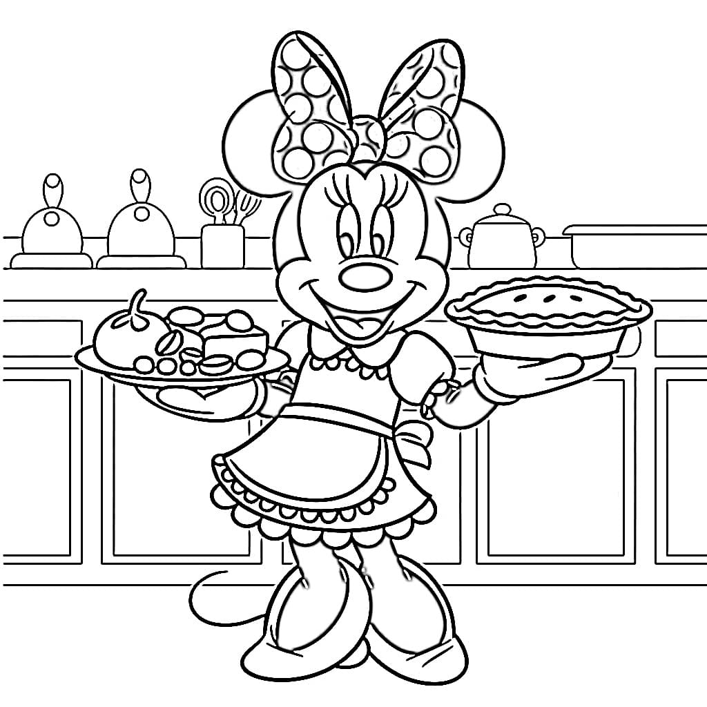 Disney Minnie Thanksgiving coloring page