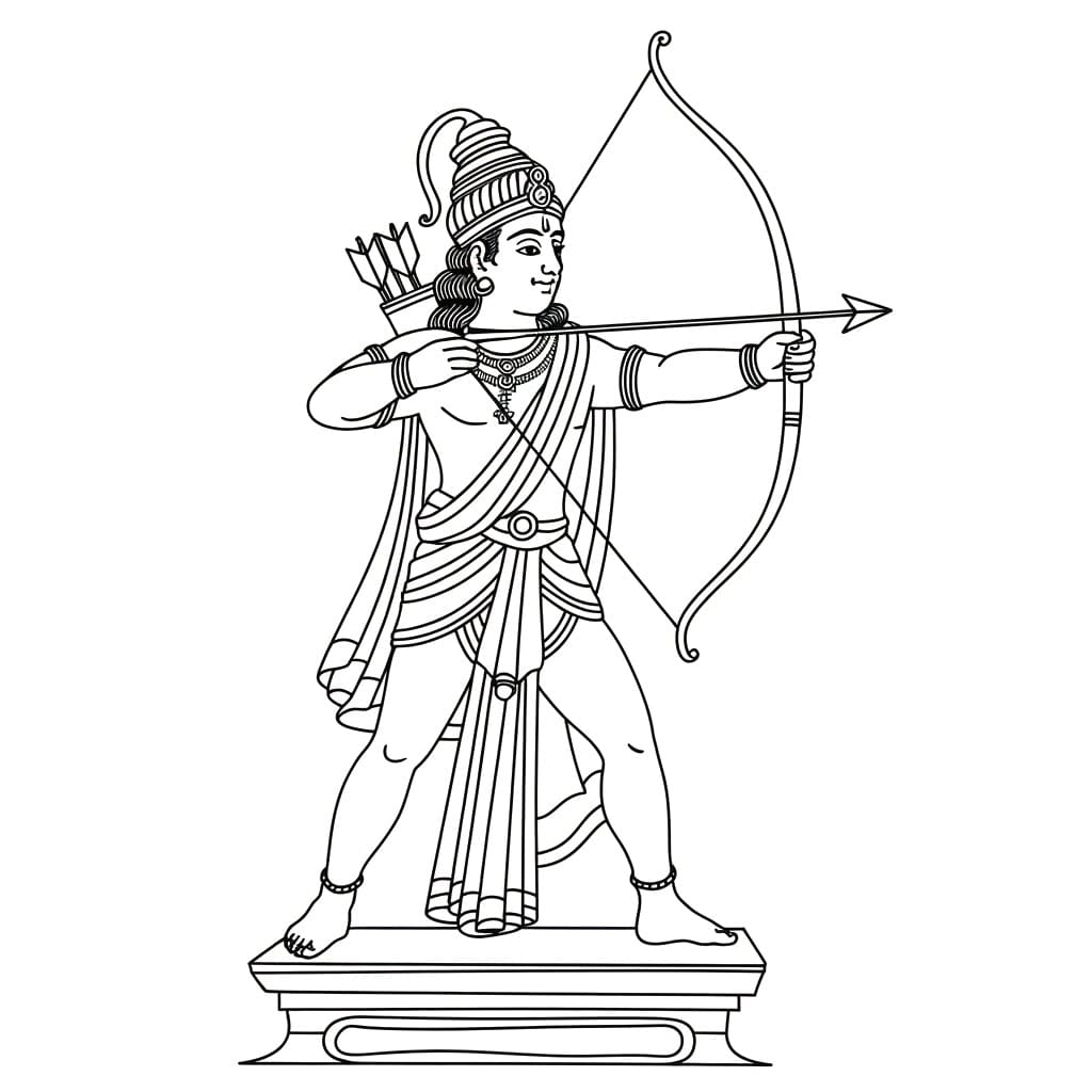 Drawing of Jai Shree Ram coloring page