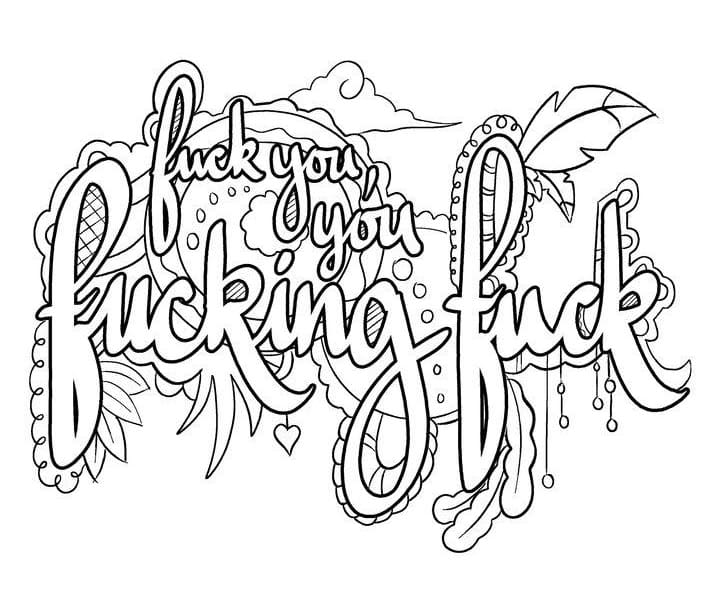 Drawing of Swear Words coloring page