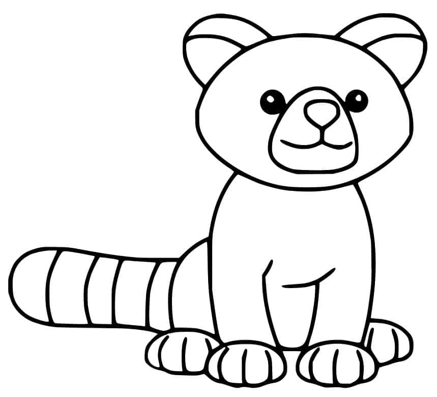 Easy Red Panda coloring page