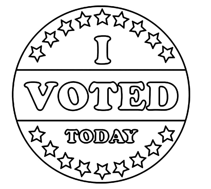 Election Day I Voted Today coloring page