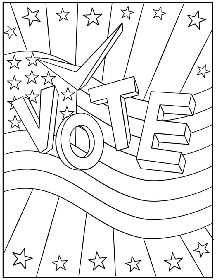 Election Day Poster coloring page