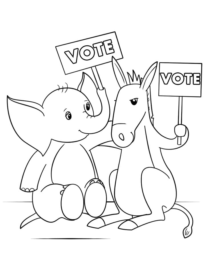 Election Day Printable coloring page