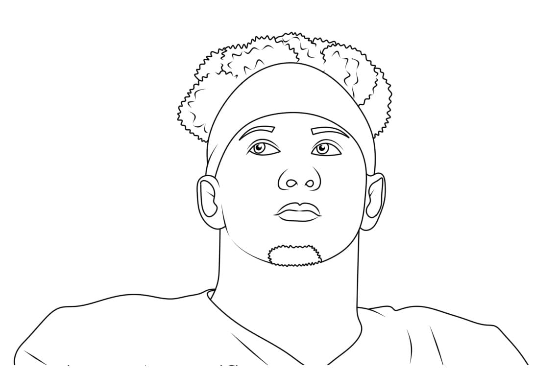 Football Quarterback Patrick Mahomes coloring page