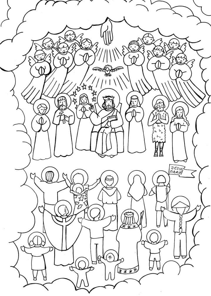 Free Drawing of All Saints Day coloring page