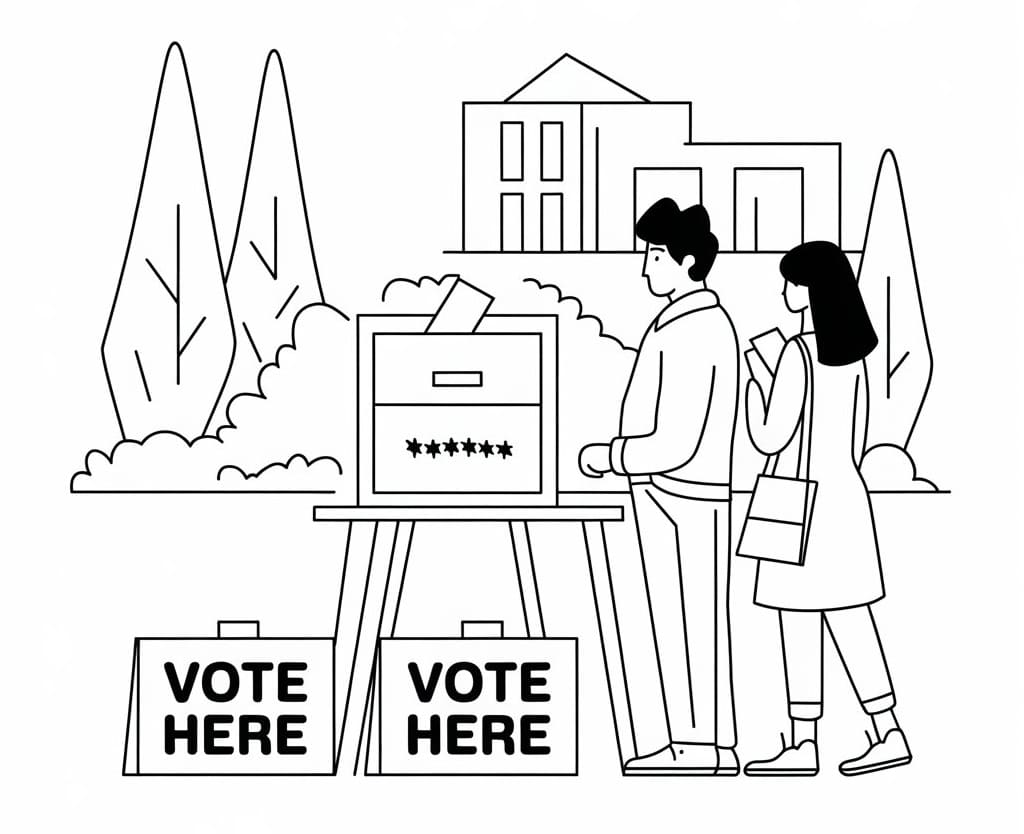 Free Drawing of Election Day coloring page