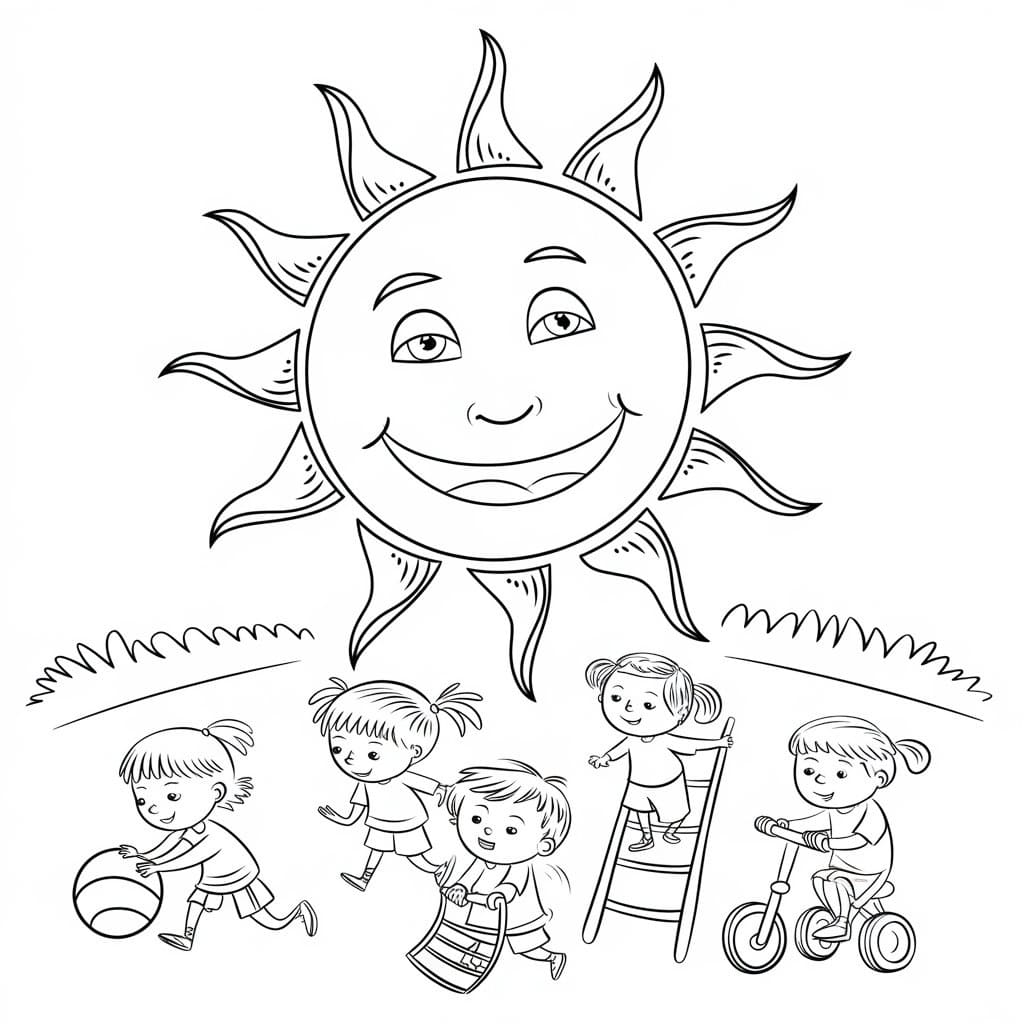 Free Drawing of Happy Sunday coloring page