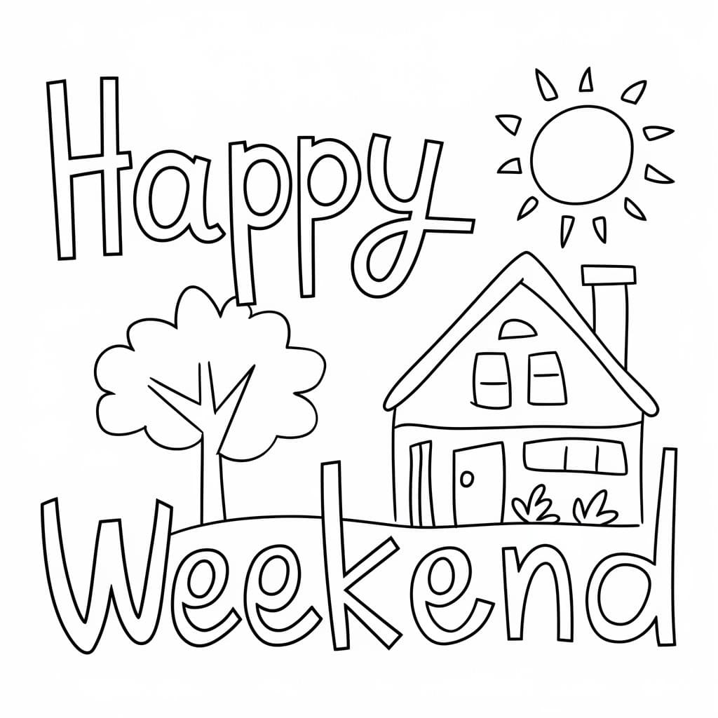 Free Drawing of Happy Weekend