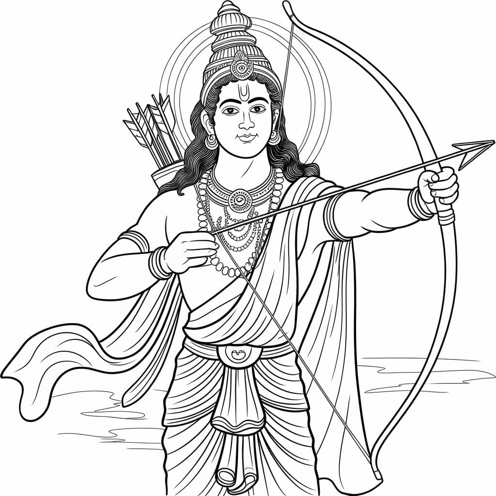 Free Drawing of Jai Shree Ram coloring page