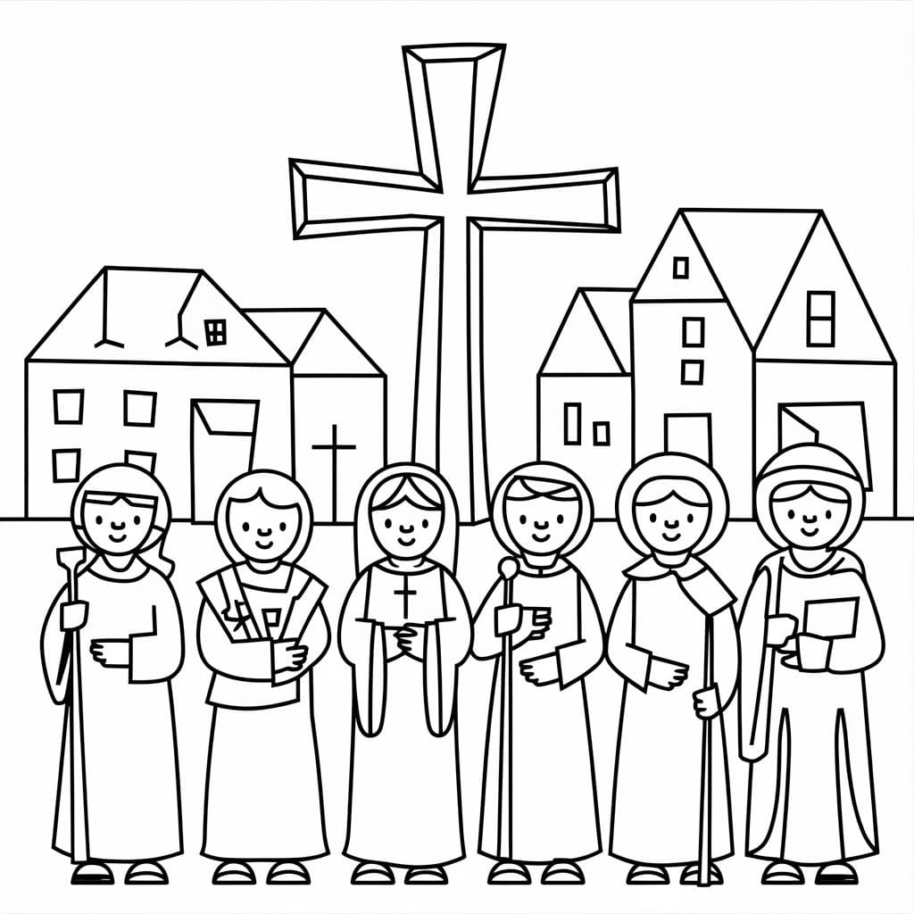 Free Happy All Saints Day coloring page