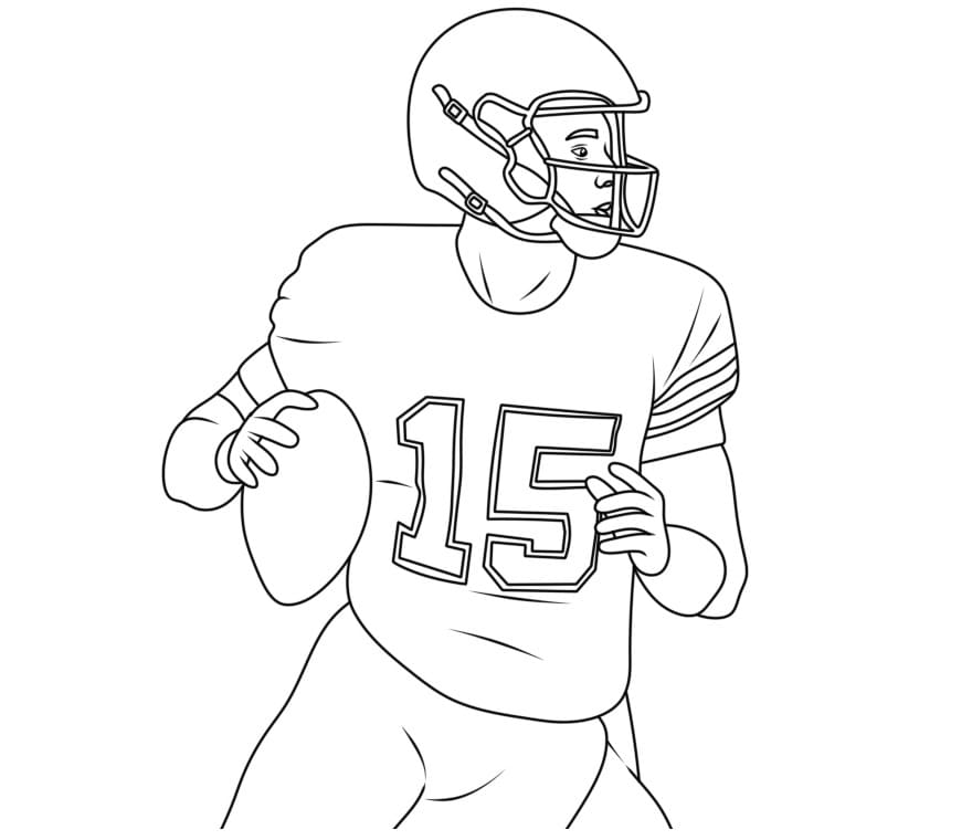 Free Patrick Mahomes coloring page