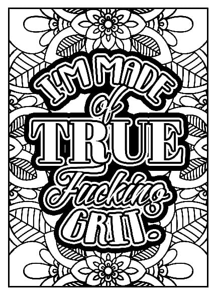 Free Printable Adult Swear Word coloring page