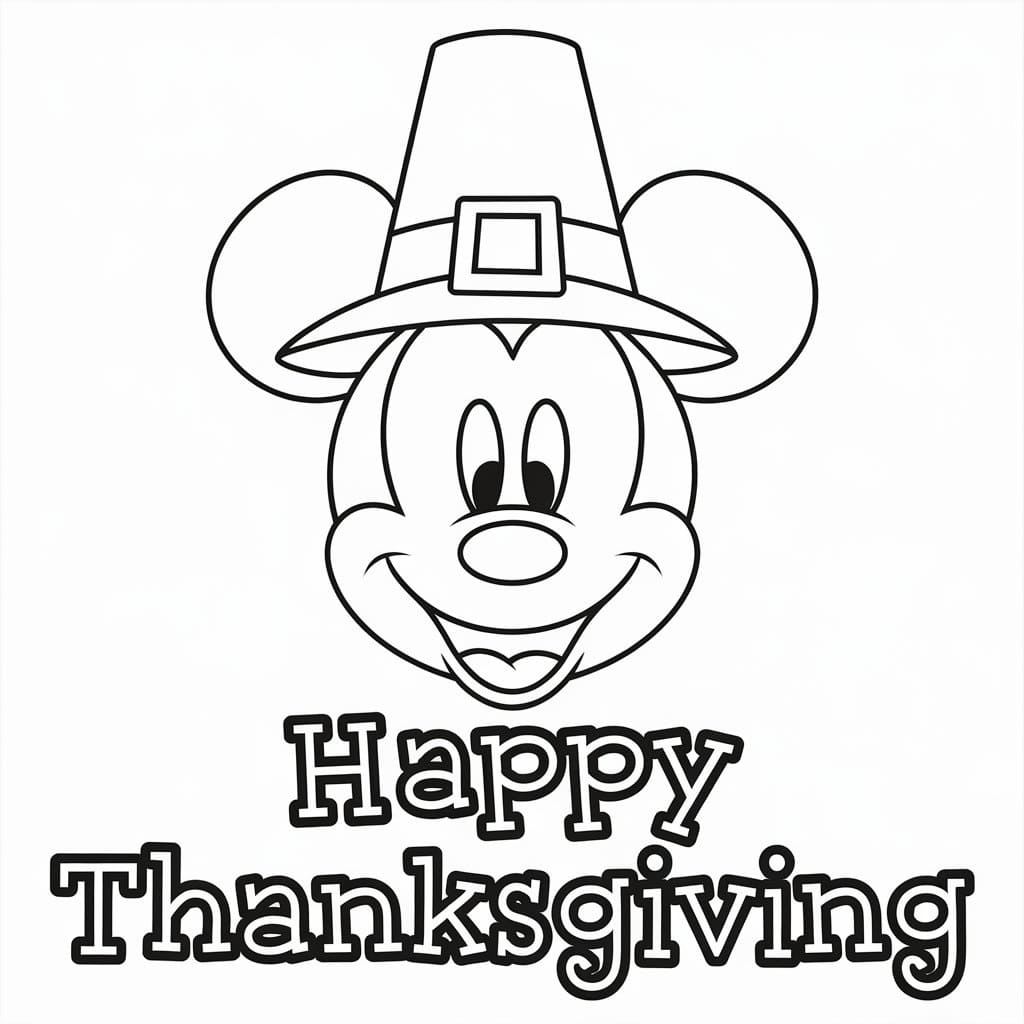 Free Printable Disney Thanksgiving coloring page