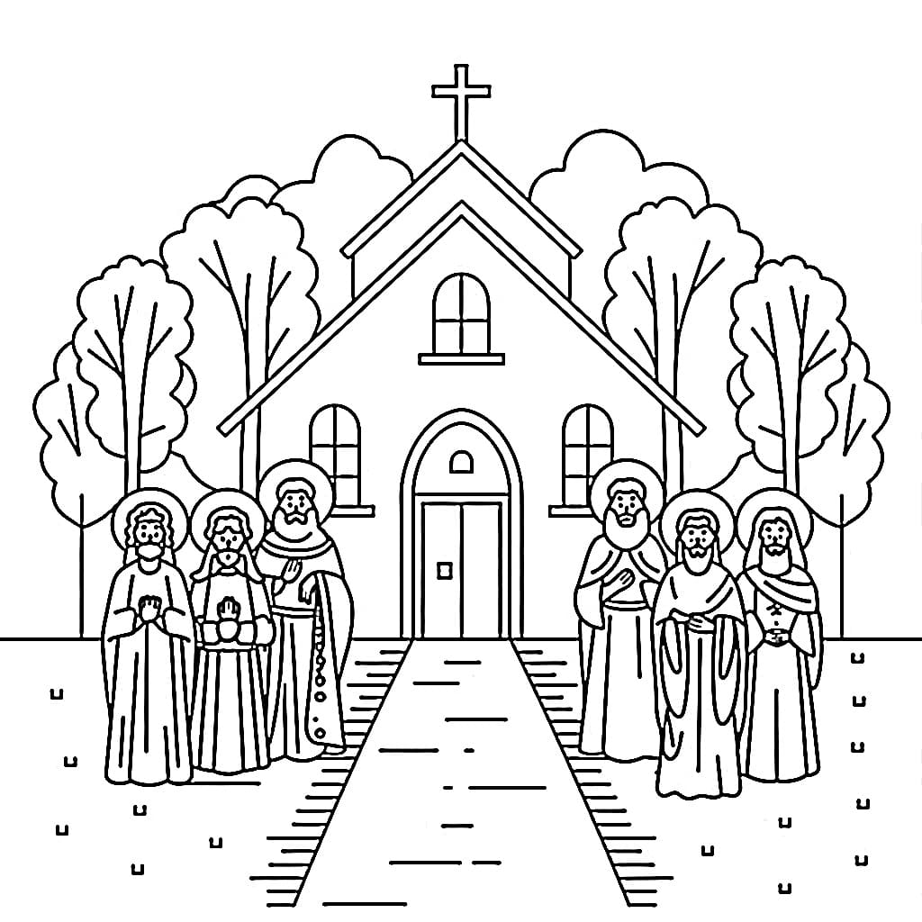 Free Printable Happy All Saints Day coloring page