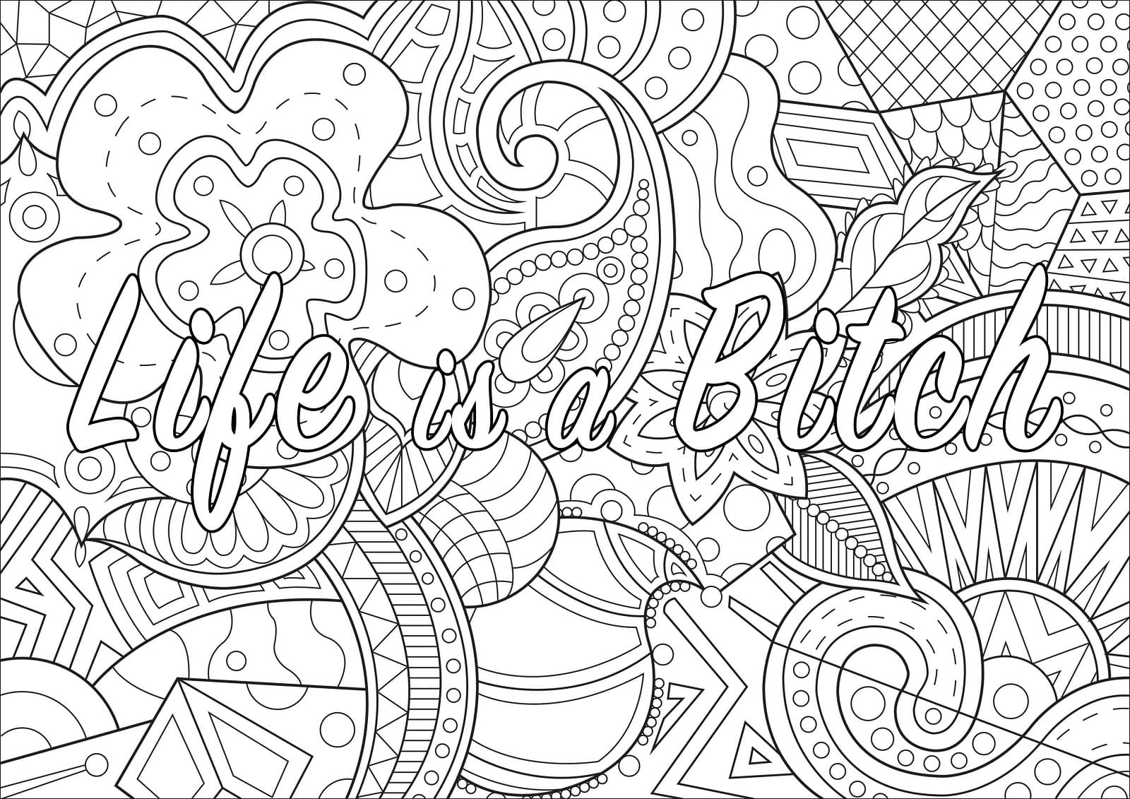 Free Printable Swear Word Adult coloring page