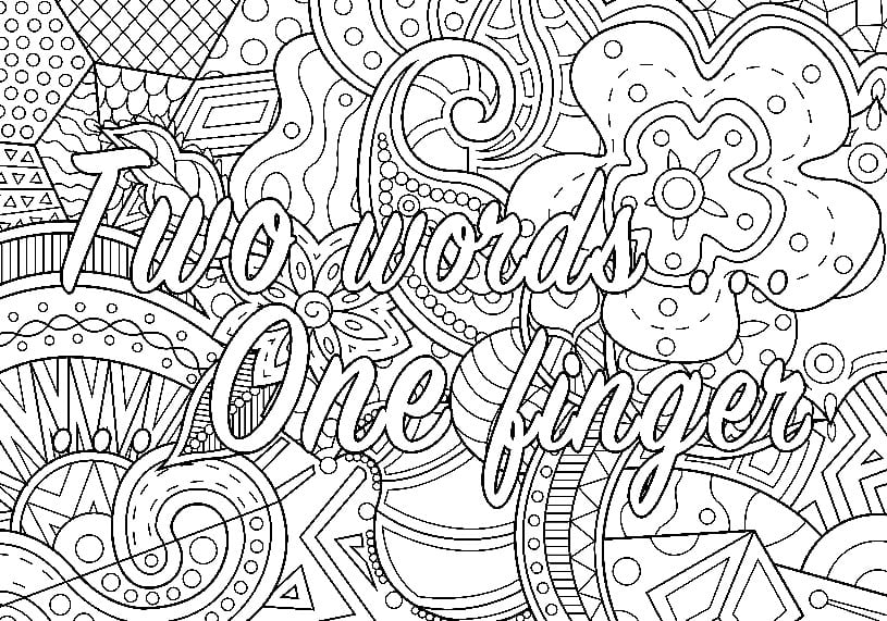 Free Printable Swear Word for Adults coloring page