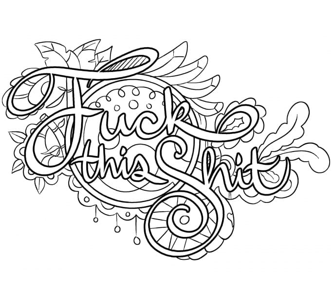 Fuck This Shit – Swear Word coloring page