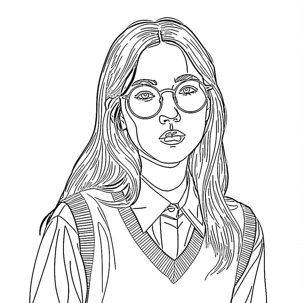 Girl Y2K coloring page