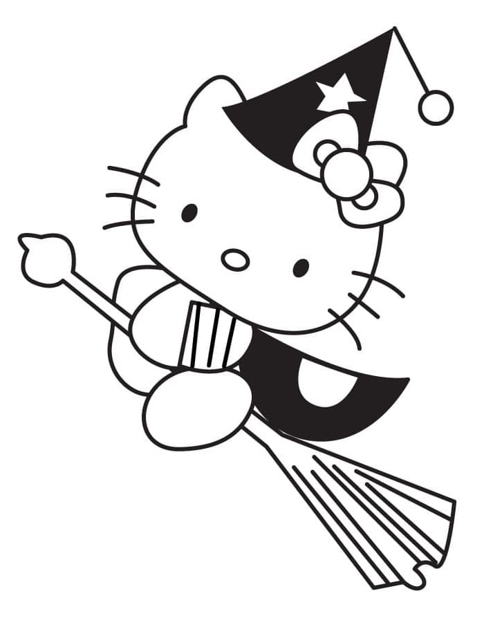 Halloween Hello Kitty For Kids coloring page