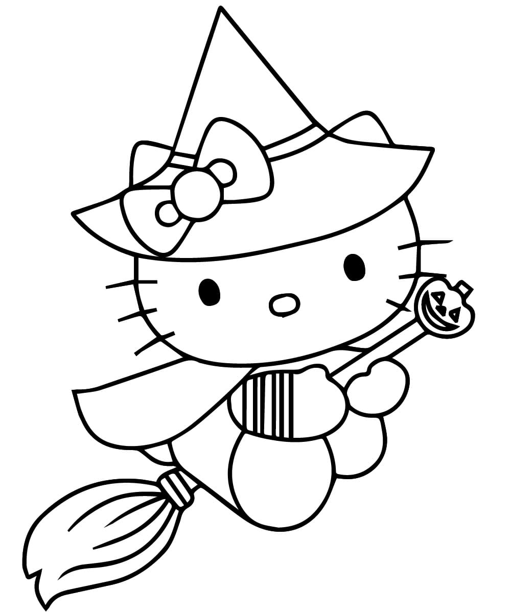 Halloween Hello Kitty Free coloring page