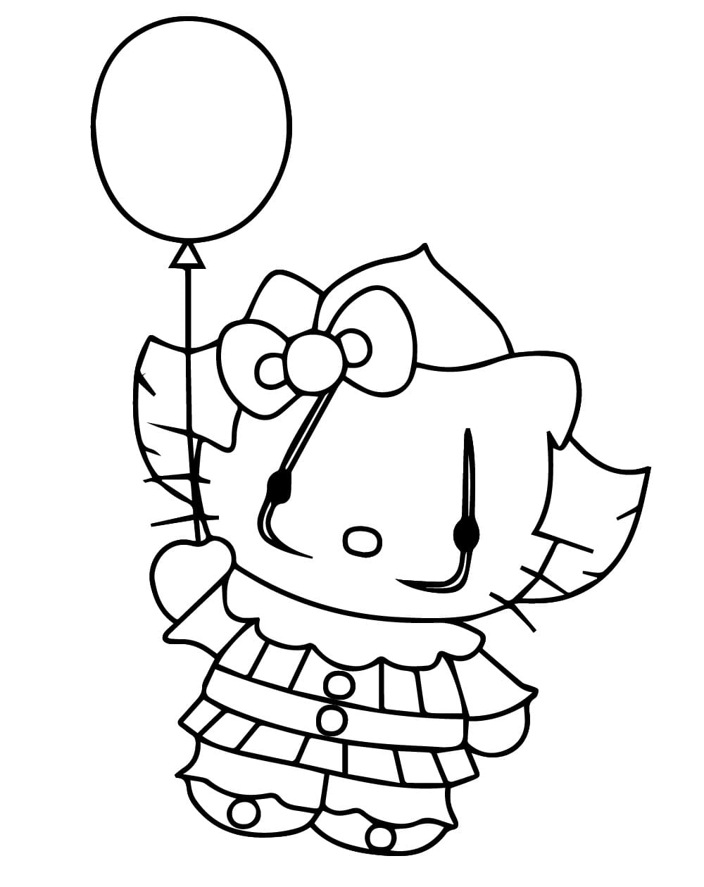 Halloween Hello Kitty Free Printable coloring page