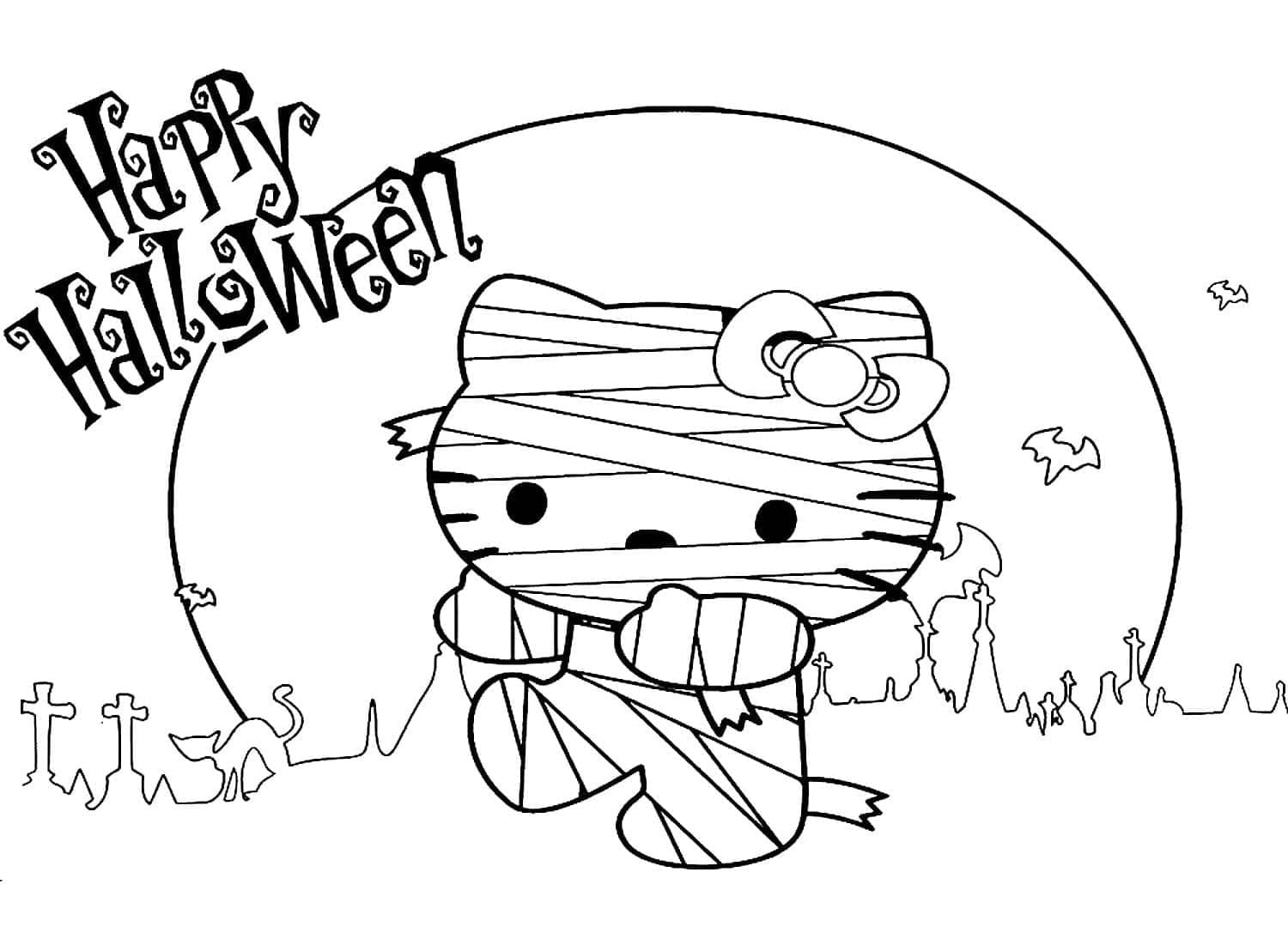 Halloween Hello Kitty Image coloring page