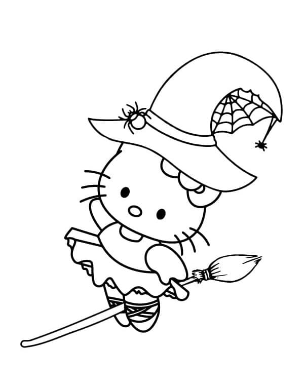 Halloween Hello Kitty Printable For Kids coloring page