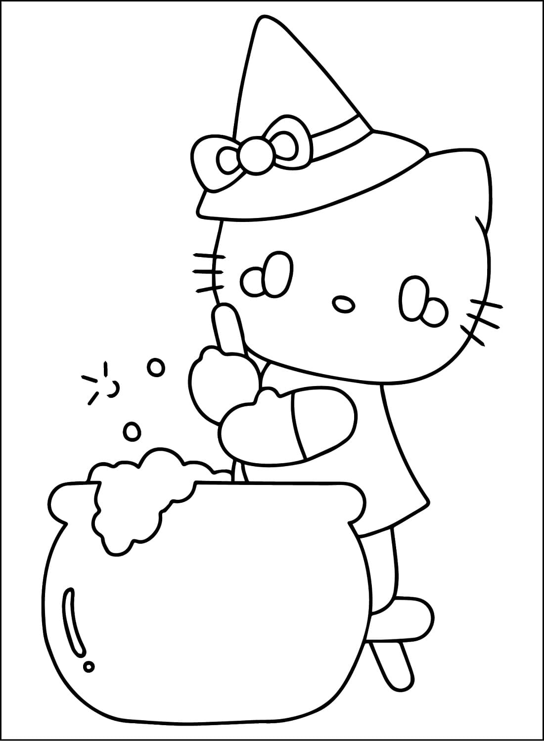 Halloween Hello Kitty to Print coloring page