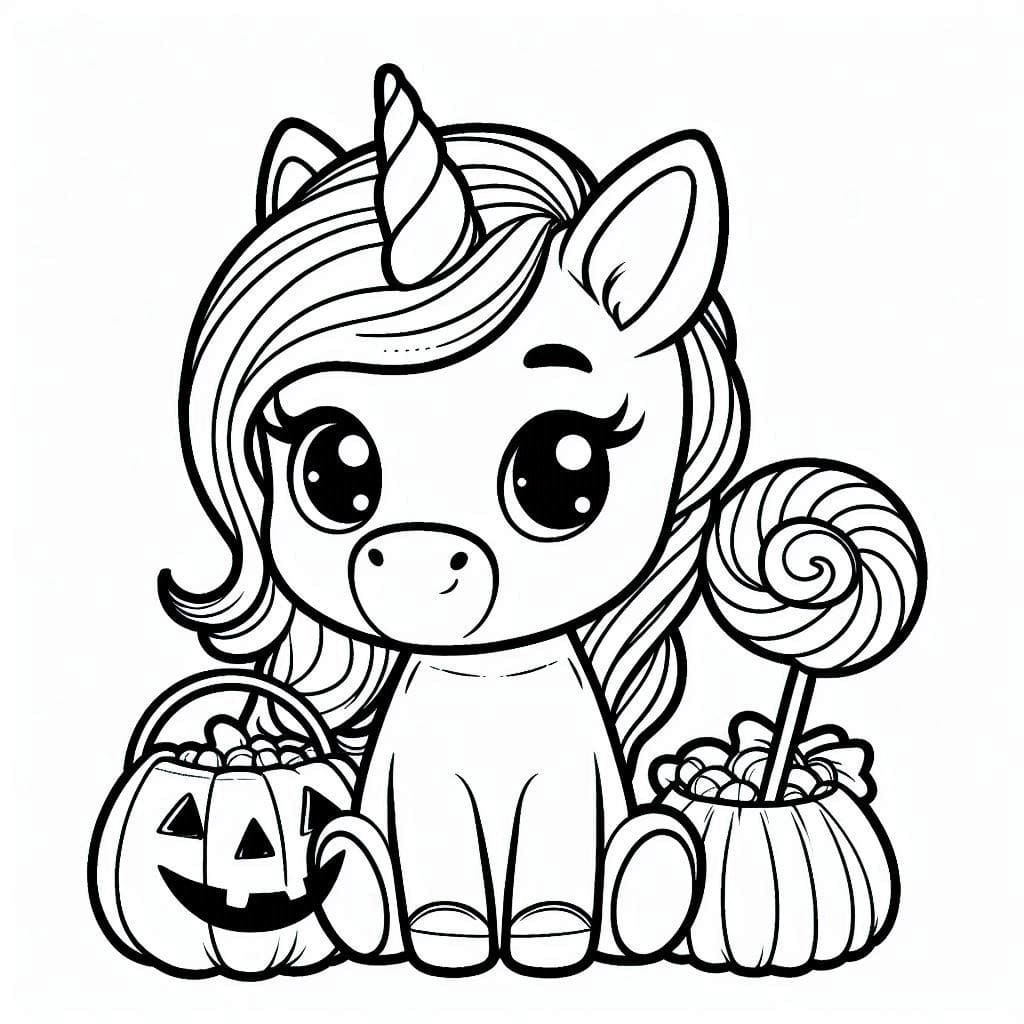 Halloween Unicorn and Candy