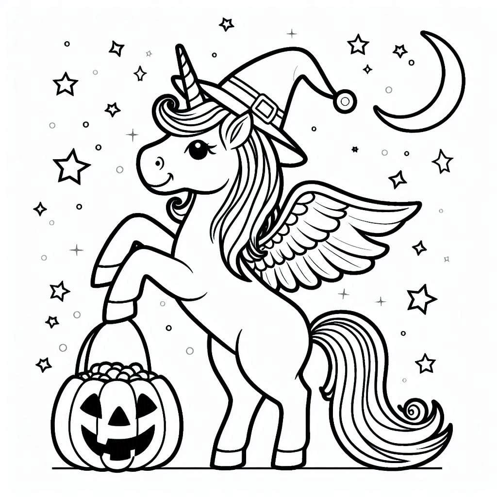 Halloween Unicorn to Print coloring page