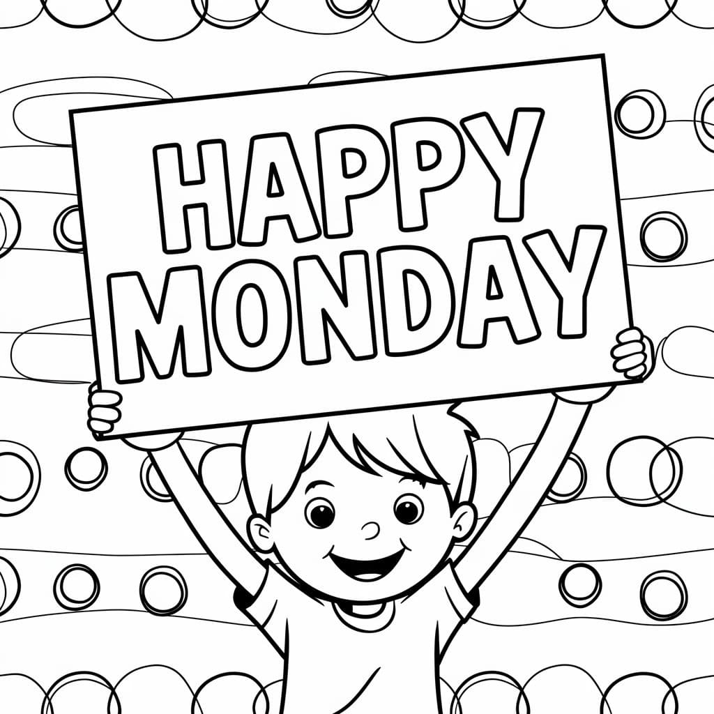 Happy Monday For Kids coloring page