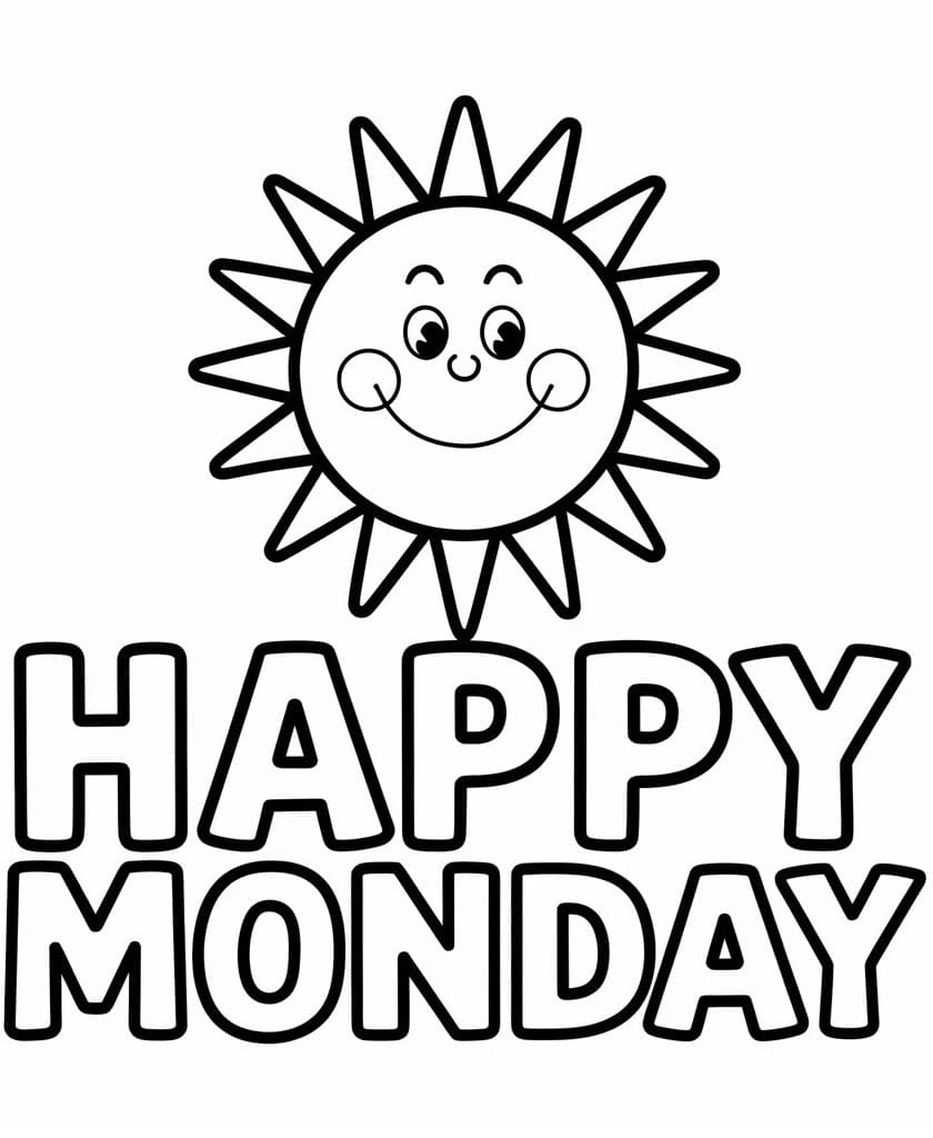 Happy Monday Image coloring page